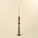 Large Petra Forged Candle Stick | Rustic Brass