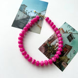 Chunky Resin Beaded Necklace | Hot Pink
