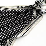 Triangle Polka Dot Scarf | Black & Ivory