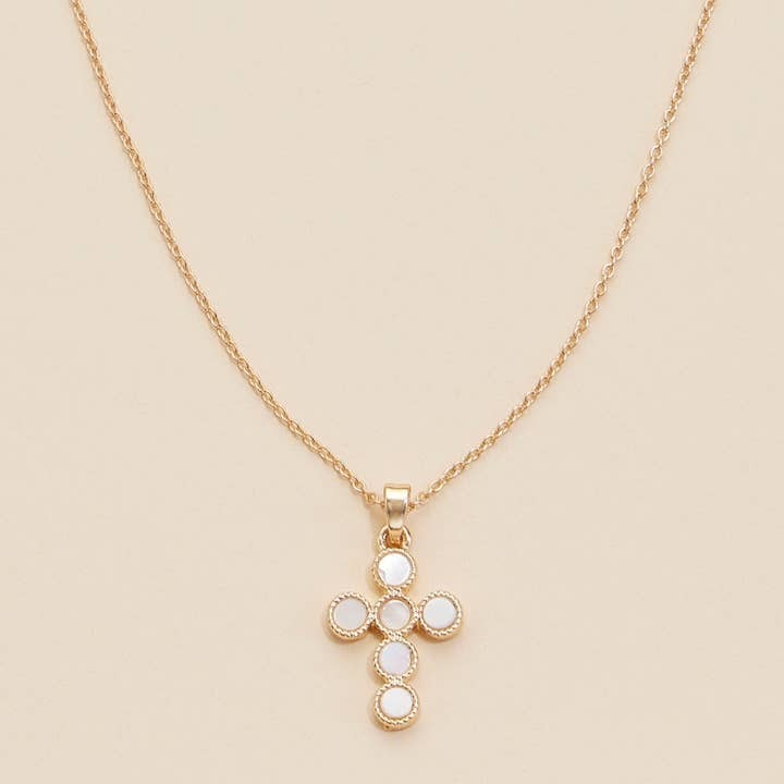 Shell Cross Necklace | Gold