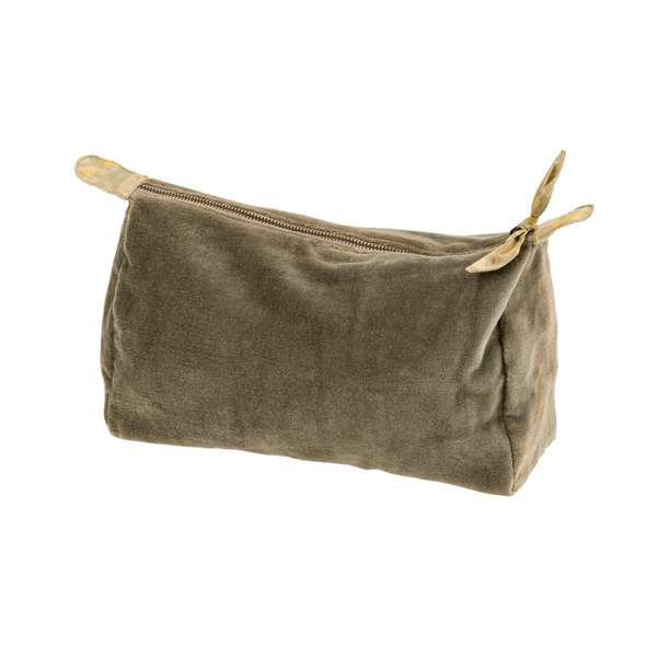 Block Print Lined Velvet Pouch | Cypress