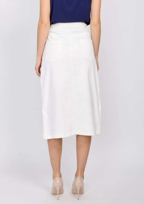 Bria Skirt | White Denim - FINAL SALE