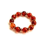 Retro Classic Beaded Bracelet | Amber & Gold