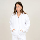 Hollie Fleece Zip Up | White - FINAL SALE