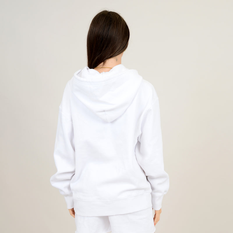 Hollie Fleece Zip Up | White - FINAL SALE