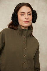Malta Fleece Mock Neck | Army Green