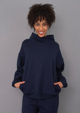 Celestine Fleece Mock Neck Pullover | Navy