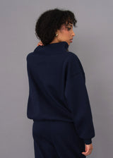 Celestine Fleece Mock Neck Pullover | Navy