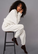 Lucie Fleece Crewneck Pullover | Pebble Melange