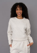 Lucie Fleece Crewneck Pullover | Pebble Melange