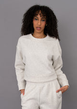 Lucie Fleece Crewneck Pullover | Pebble Melange