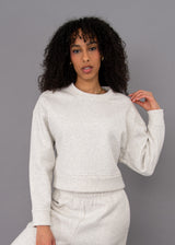 Lucie Fleece Crewneck Pullover | Pebble Melange