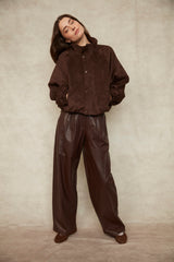 Philona Faux Leather Pant | Brunette