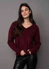 Ghazala V-Neck Pullover | Maroon
