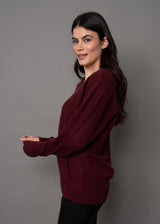 Ghazala V-Neck Pullover | Maroon