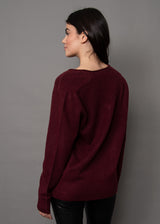 Ghazala V-Neck Pullover | Maroon