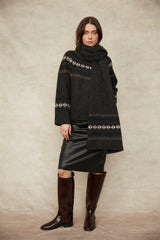 Gala Pullover Sweater w/ Scarf | Grey