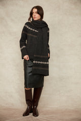 Gala Pullover Sweater w/ Scarf | Grey