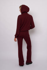 Hesta Cozy Waffle Zip Up | Deep Burgundy