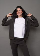 Hesta Cozy Waffle Zip Up | Coal