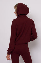 Hesta Cozy Waffle Zip Up | Deep Burgundy