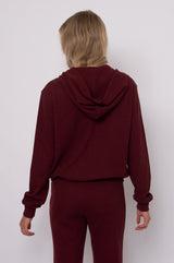 Hesta Cozy Waffle Zip Up | Deep Burgundy