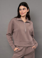 Mayura Soft Knit Half-Zip Pullover | Moon Rock