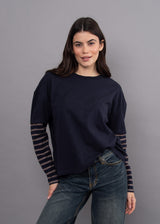 Band Long Sleeve Top | Navy