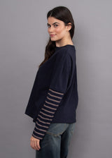 Band Long Sleeve Top | Navy