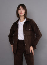 Sadina Faux Suede Shirt | Deep Brown