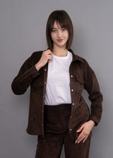 Sadina Faux Suede Shirt | Deep Brown