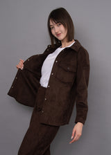 Sadina Faux Suede Shirt | Deep Brown