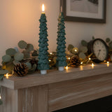 Set of 2 Tree Taper Candles | Dark Green
