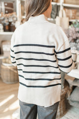 Dalilah Cardigan | Oatmeal Stripe - FINAL SALE