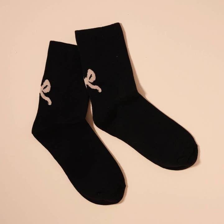 Bow Print Crew Socks