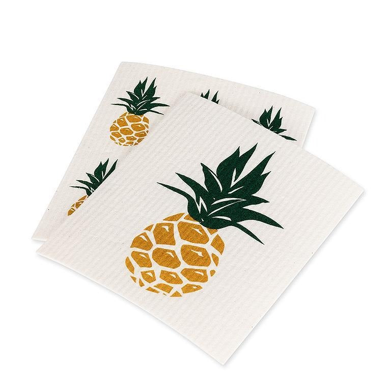 S/2 Swedish Dishcloths | Pineapples