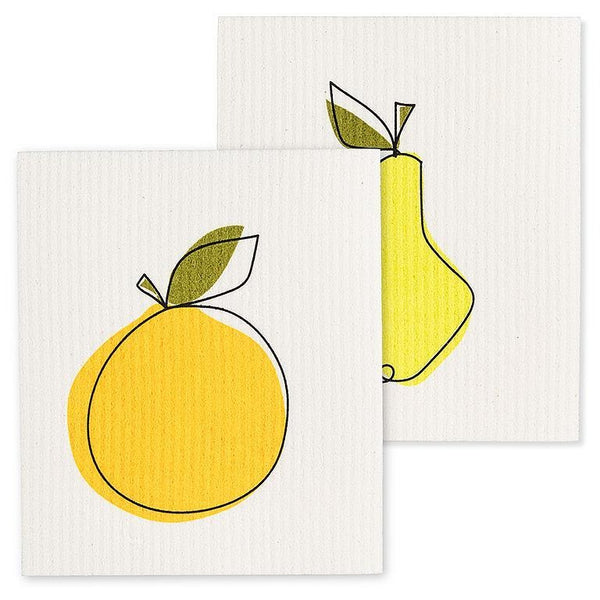 Set of 2 Swedish Dishcloths | Orange & Pear