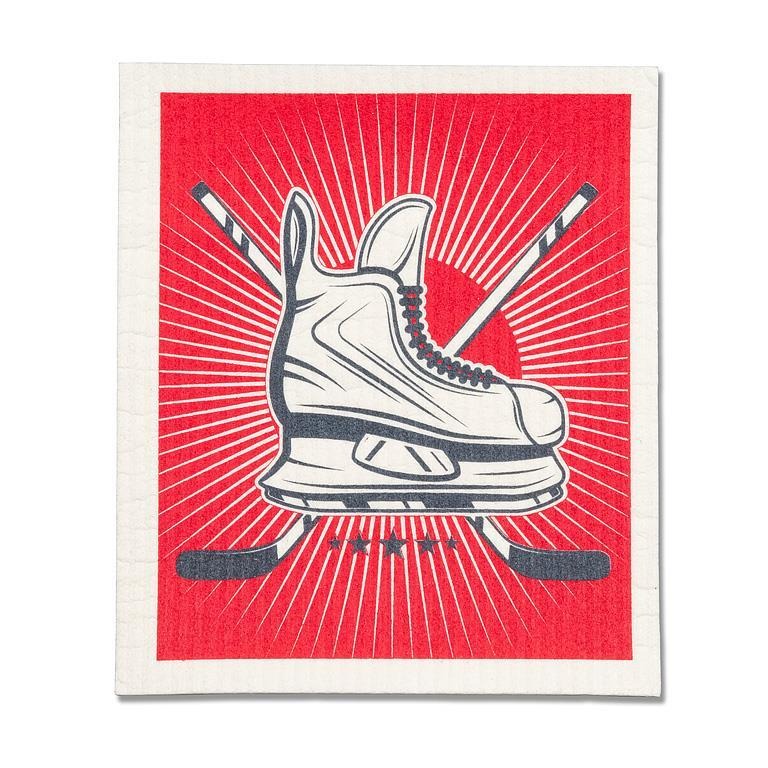 Set of 2 Swedish Dishcloths | Hockey Icons