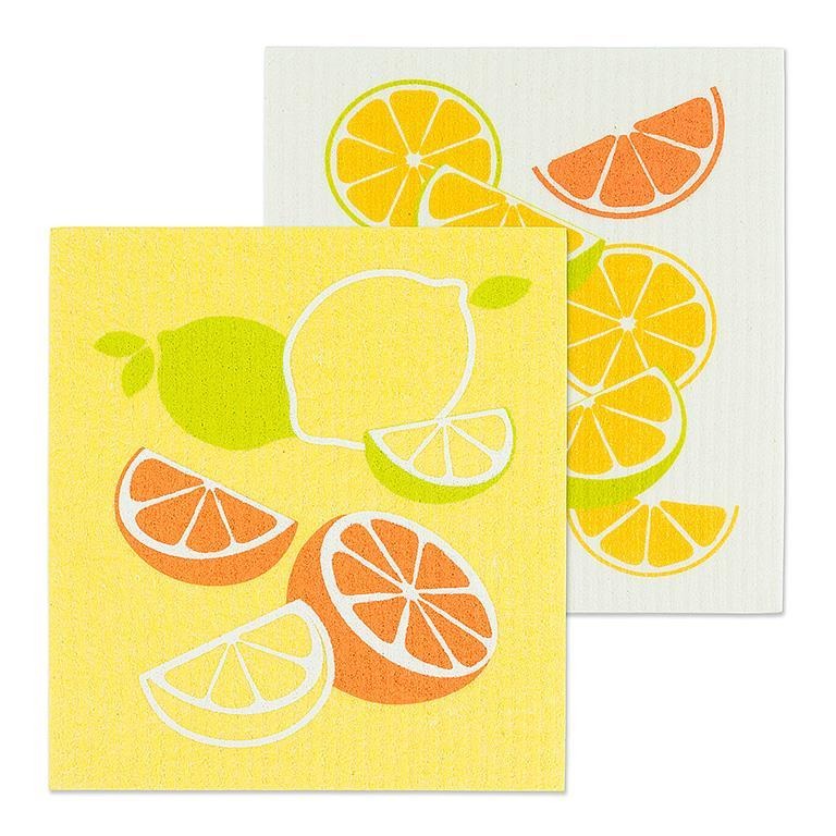 Set of 2 Swedish Dishcloths | Citrus