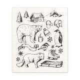 S/2 Swedish Dishcloths | Winter Sketch Icons