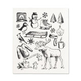 S/2 Swedish Dishcloths | Winter Sketch Icons