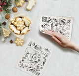 S/2 Swedish Dishcloths | Winter Sketch Icons