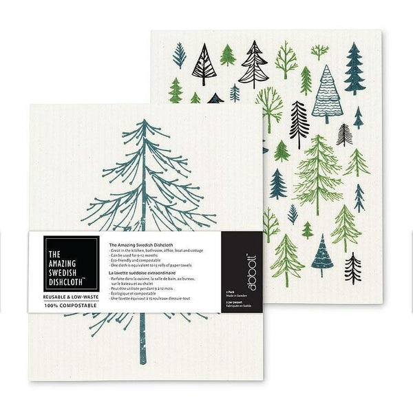 S/2 Swedish Dishcloths | Allover Trees