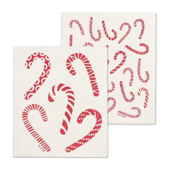 S/2 Swedish Dishcloths | Candy Cane