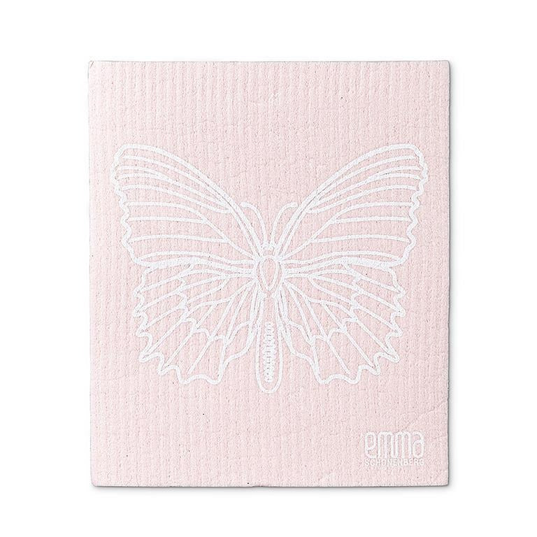 Set of 2 Swedish Dishcloths | Pink Butterflies