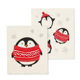 S/2 Swedish Dishcloths | Holiday Penguin