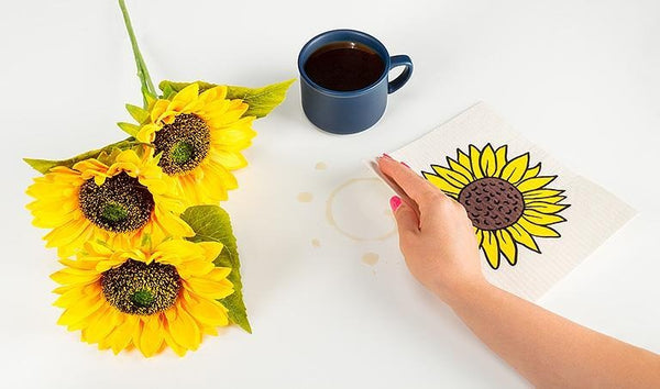 Set of 2 Swedish Dishcloths | Sunflowers