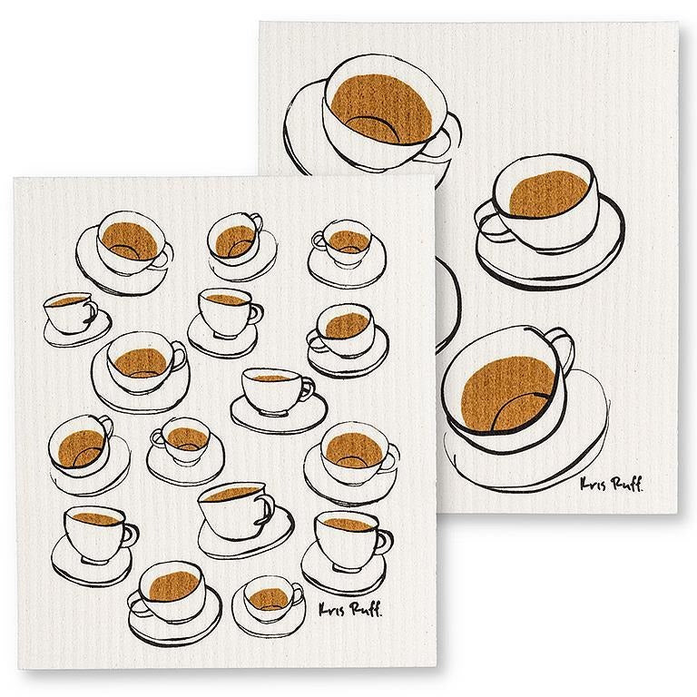 Set of 2 Swedish Dishcloths | Teacups