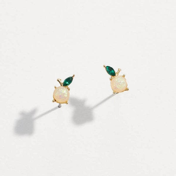 Opal Apple Earrings | Gold