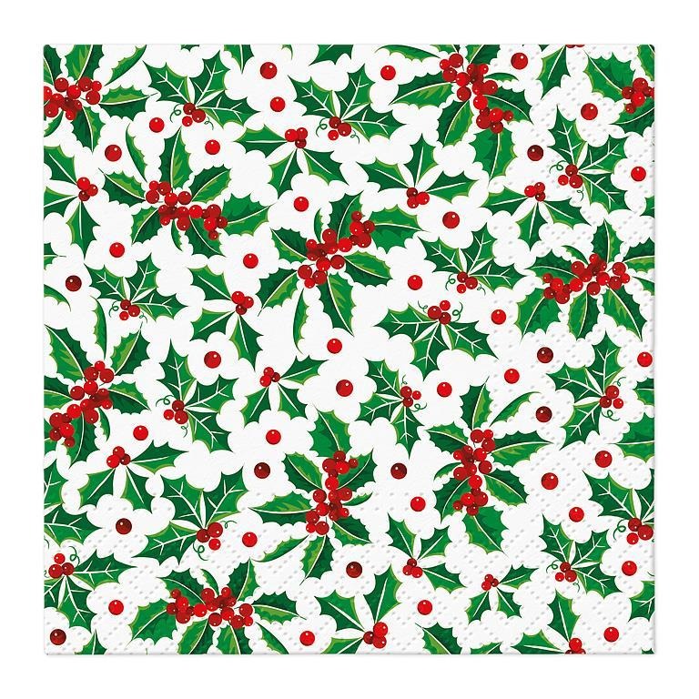 Cocktail Napkins | Holly Pattern